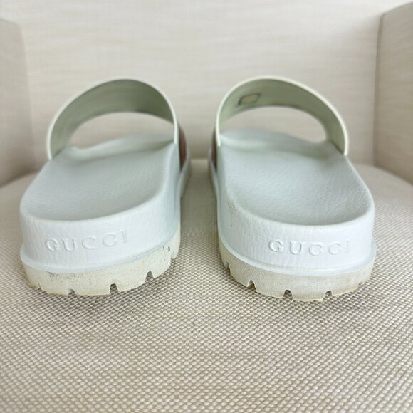 GUCCI Slide Sandal (Men) in White *FLAWED* Size US 10 and US 8 - Picture 6 of 9
